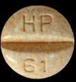 Pill HP 61 Beige Round is Fosinopril Sodium and Hydrochlorothiazide