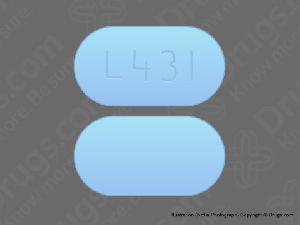 Pill L431 Blue Capsule/Oblong is Diphenhydramine Hydrochloride