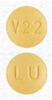 Pill LU V22 Tan Round is Levonorgestrel and Ethinyl Estradiol and Ethinyl Estradiol (Extended Cycle)