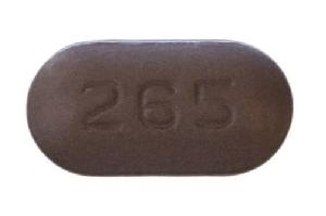 Pill 265  Purple Capsule/Oblong is Mycophenolate Mofetil