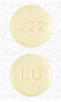 Pill LU J22 Yellow Round is Norethindrone
