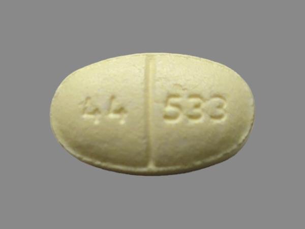 Pill 44 533 Yellow Oval is Mucus Relief DM