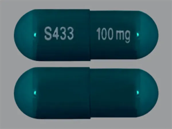 Pill S433 100 mg Green Capsule/Oblong is Carbamazepine Extended-Release