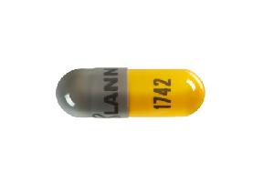 Pill Logo LANNETT 1742 Gray Capsule/Oblong is Phentermine Hydrochloride