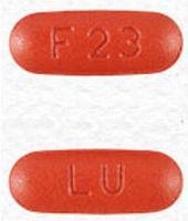 Pill LU F23 Brown Capsule/Oblong is Minocycline Hydrochloride Extended-Release