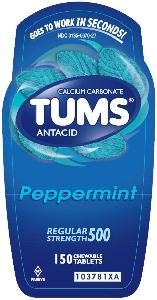 Tums regular strength 500 (peppermint) calcium carbonate 500 mg TUMS