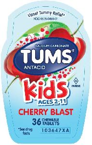 Tums kids (cherry blast) calcium carbonate 750 mg TUMS KIDS