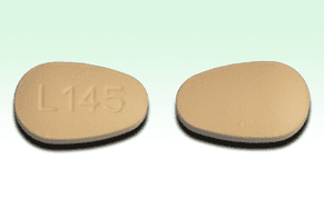 Pill L145 Yellow Egg-shape is Hydrochlorothiazide and Losartan Potassium