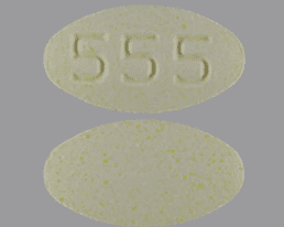 Pill 555 Yellow Oval is Olanzapine