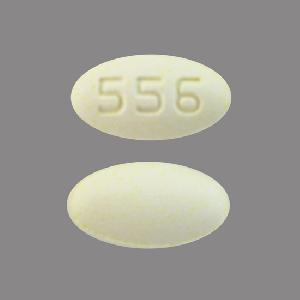Pill 556 Yellow Elliptical/Oval is Olanzapine