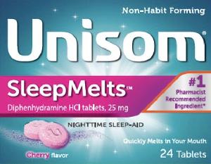 Unisom sleepmelts diphenhydramine hydrochloride 25 mg U