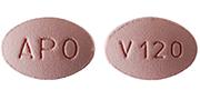 Pill APO V120 Pink Oval is Verapamil Hydrochloride Extended-Release