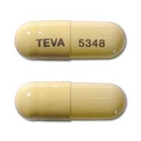 Pill TEVA 5348 Brown Capsule/Oblong is Methylphenidate Hydrochloride Extended-Release (LA)