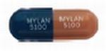 Pill MYLAN 5100 MYLAN 5100 Blue & Brown Capsule/Oblong is Itraconazole