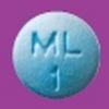 Pill ML 1 Blue Round is Montelukast Sodium