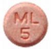 Pill ML 5 Pink Round is Montelukast Sodium (Chewable)