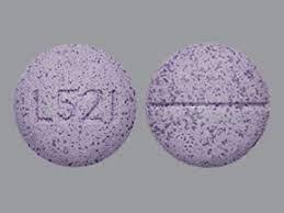 Pill L521 Purple Round is Ibuprofen (Chewable)