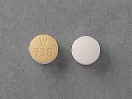 Pill W738 White & Yellow Round is Alfuzosin Hydrochloride Extended-Release