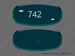 Pill 742 Blue Capsule/Oblong is Naproxen Sodium