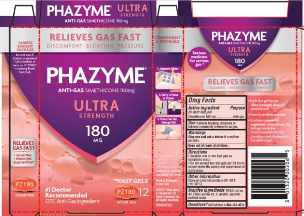 Pill PZ180 Orange Capsule/Oblong is Phazyme Ultra Strength