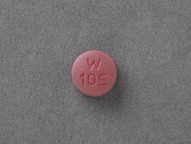 Pill W 105 Purple Round is Bupropion Hydrochloride Extended-Release (SR)