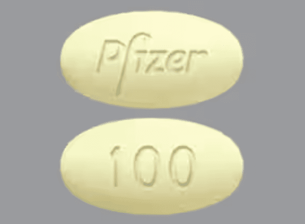 Pill Pfizer 100 Yellow Oval is Bosulif