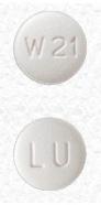 Pill LU W21 White Round is Escitalopram Oxalate