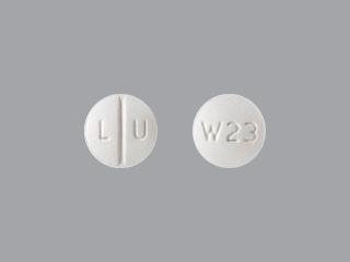 Pill L U W23 White Round is Escitalopram Oxalate