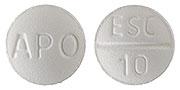 Pill APO ESC 10 White Round is Escitalopram Oxalate