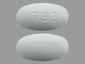 Pill T33 White Oval is Irbesartan