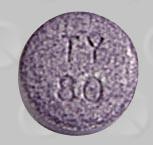 Pill TY 80 Purple Round is Tylenol Children's Meltaway
