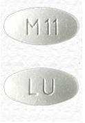 Pill LU M11 White Oval is Irbesartan