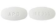 Pill APO IRB 300 White Elliptical/Oval is Irbesartan