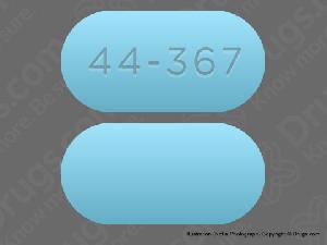 Pill 44 367 Blue Capsule/Oblong is Diphenhydramine Hydrochloride