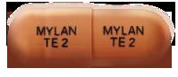 Pill MYLAN TE 2 MYLAN TE 2 Orange Capsule/Oblong is Tizanidine Hydrochloride