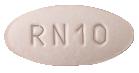 Pill RN10 Pink Oval is Rizatriptan Benzoate