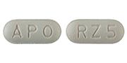 Pill APO RZ 5 Pink Capsule-shape is Rizatriptan Benzoate