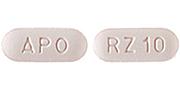 Pill APO RZ 10 Pink Capsule/Oblong is Rizatriptan Benzoate