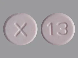 Pill X 13 Pink Round is Rizatriptan Benzoate