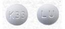 Pill LU K33 White Round is Drospirenone and Ethinyl Estradiol