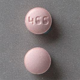 Pill 466 Brown Round is Rizatriptan Benzoate