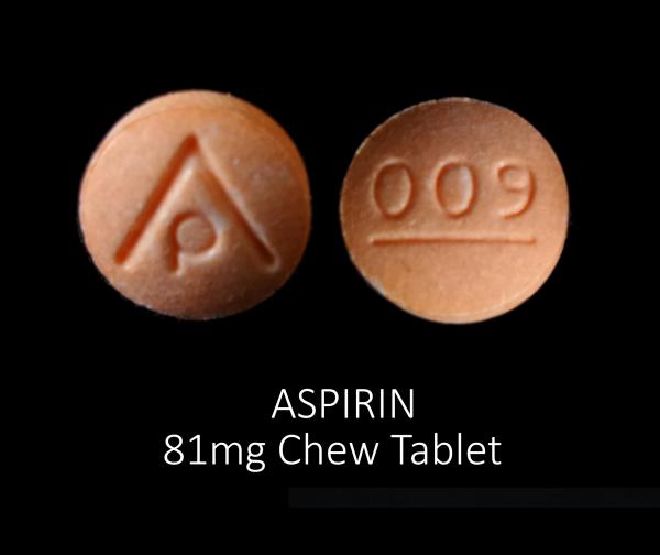 Aspirin (chewable) 81 mg AP 009