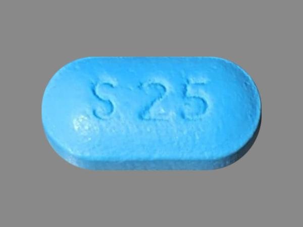 Pill S 25 Blue Capsule/Oblong is Diphenhydramine Hydrochloride