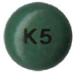 Pill K5 Green Round is Dexbrompheniramine Maleate and Pseudoephedrine Sulfate Extended Release
