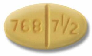 Warfarin sodium 7.5 mg AN 768 7 1/2