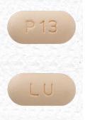 Pill LU P13 Orange Capsule/Oblong is Hydrochlorothiazide and Valsartan