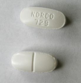 Pill NORCO 729 White Capsule/Oblong is Norco