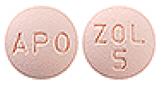 Pill APO ZOL 5 Pink Round is Zolmitriptan