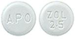 Pill APO ZOL 2.5 White Round is Zolmitriptan (Orally Disintegrating)
