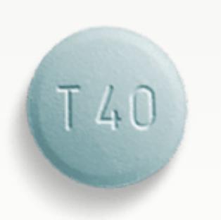 Pill T40 Logo Blue Round is Gilotrif
